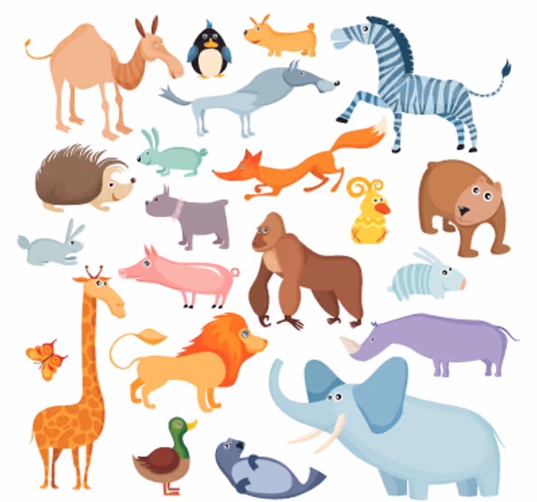 Estore de rolo infantil adesivo de feras selvagens - TenStickers