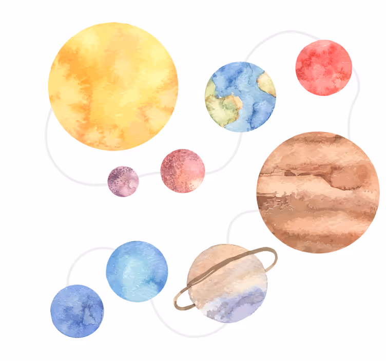 Estore de rolo infantil mapa do sistema solar - TenStickers