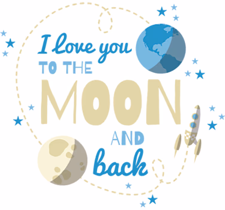 Estore de rolo infantil amor que vai até a lua - TenStickers