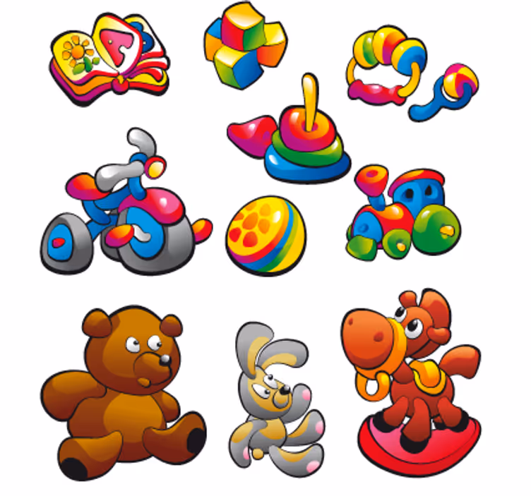 Estore de rolo infantil coleção de adesivos de brinquedos - TenStickers