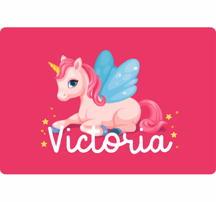 Estore de rolo infantil unicórnio rosa engraçado e feliz - TenStickers