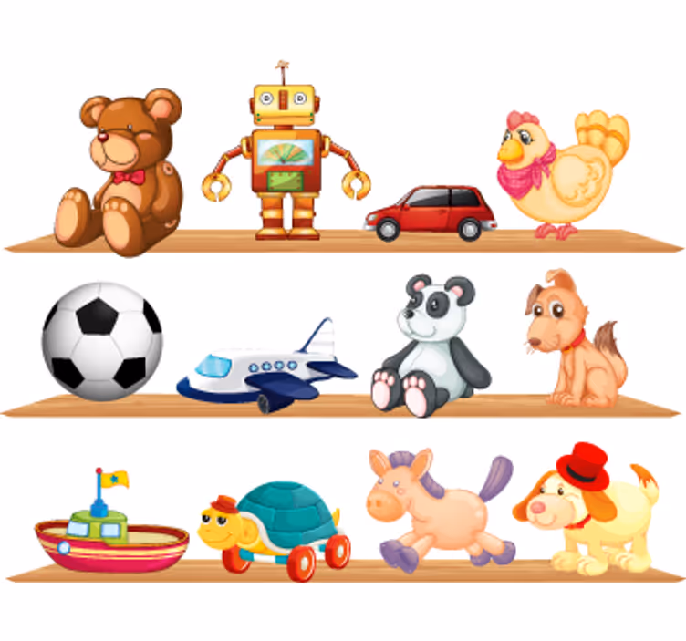 Estore de rolo infantil prateleiras com brinquedos - TenStickers