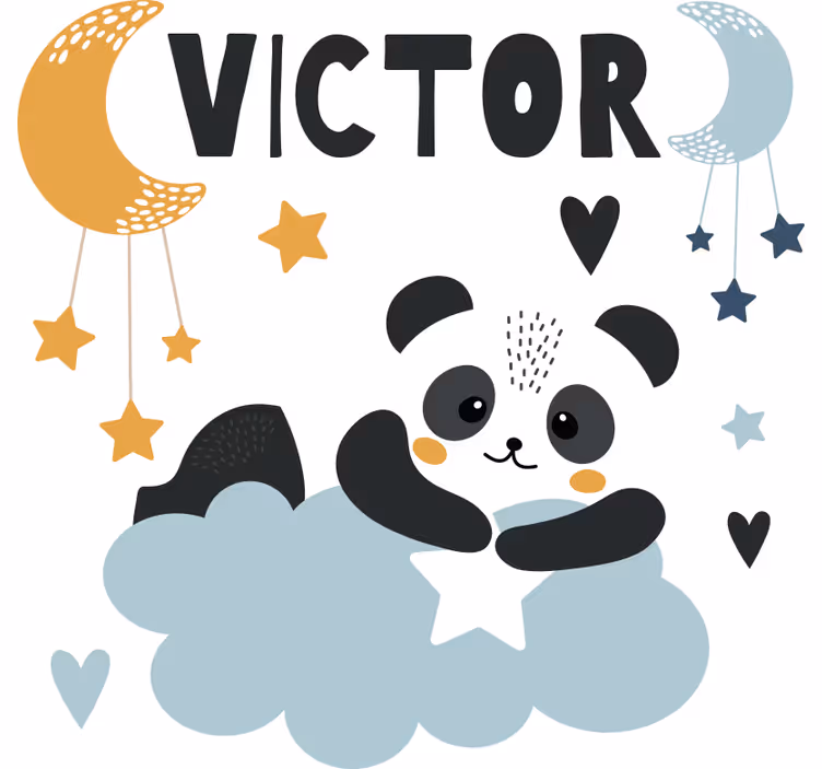 Estore de rolo infantil urso nas estrelas com nome - TenStickers