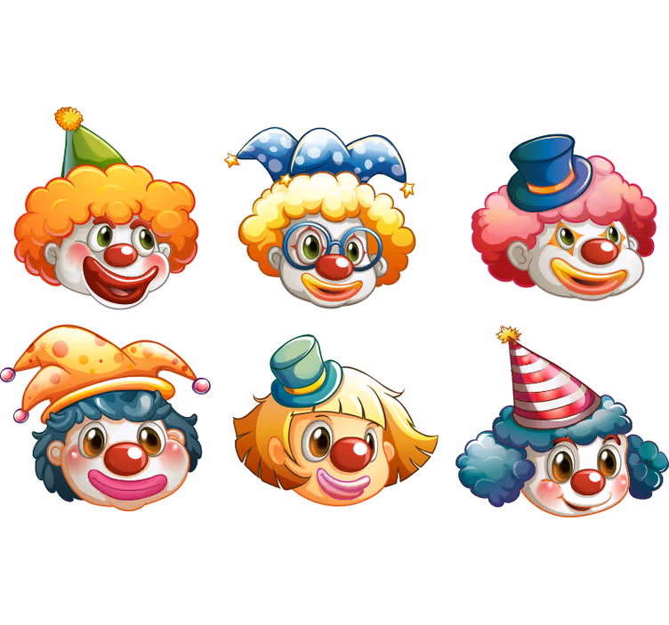 Estore de rolo infantil faces de palhaço coloridas - TenStickers
