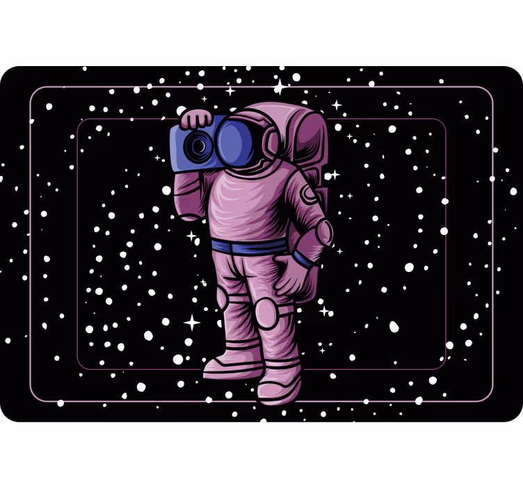 Estore de rolo infantil astronauta com fita de rádio - TenStickers
