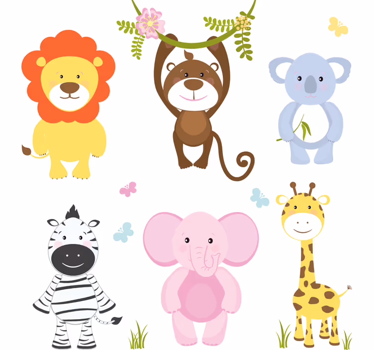 Estore de rolo infantil animais coloridos de bebê - TenStickers