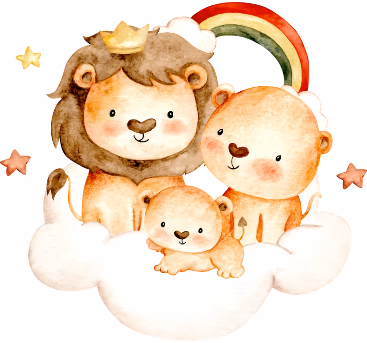 Estore de rolo infantil animais bebês com estrelas e nuvens - TenStickers