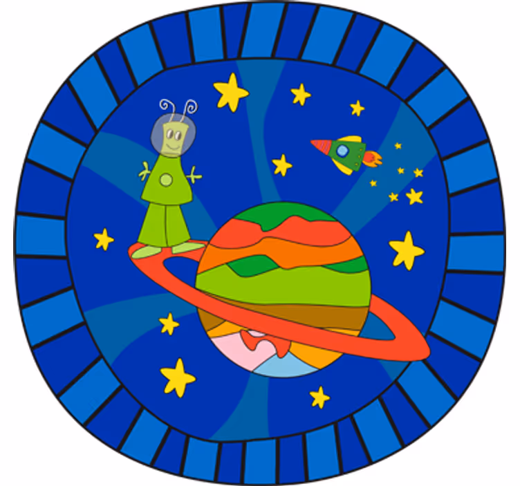 Estore de rolo infantil vinil extraterrestre verde - TenStickers