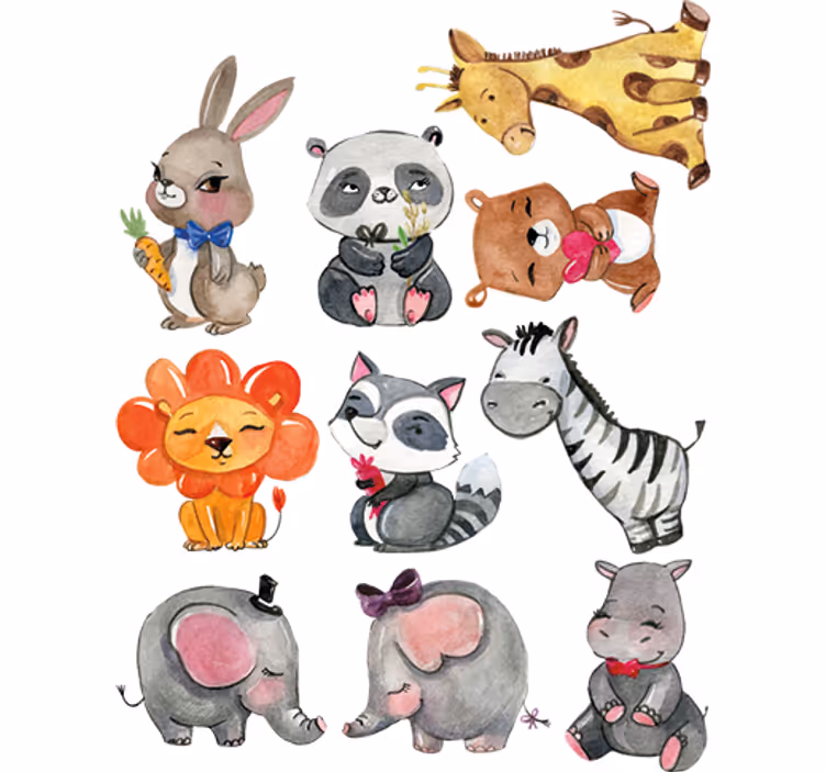 Estore de rolo infantil com adesivos de animais da selva - TenStickers