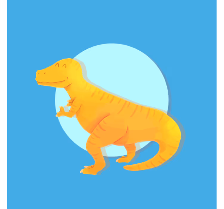 Estore de rolo infantil dinossauro t-rex amarelo nórdico - TenStickers