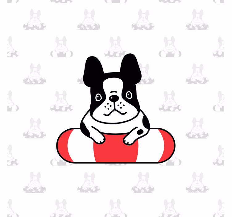 Estore de rolo infantil com padrão fofo de bulldog francês - TenStickers