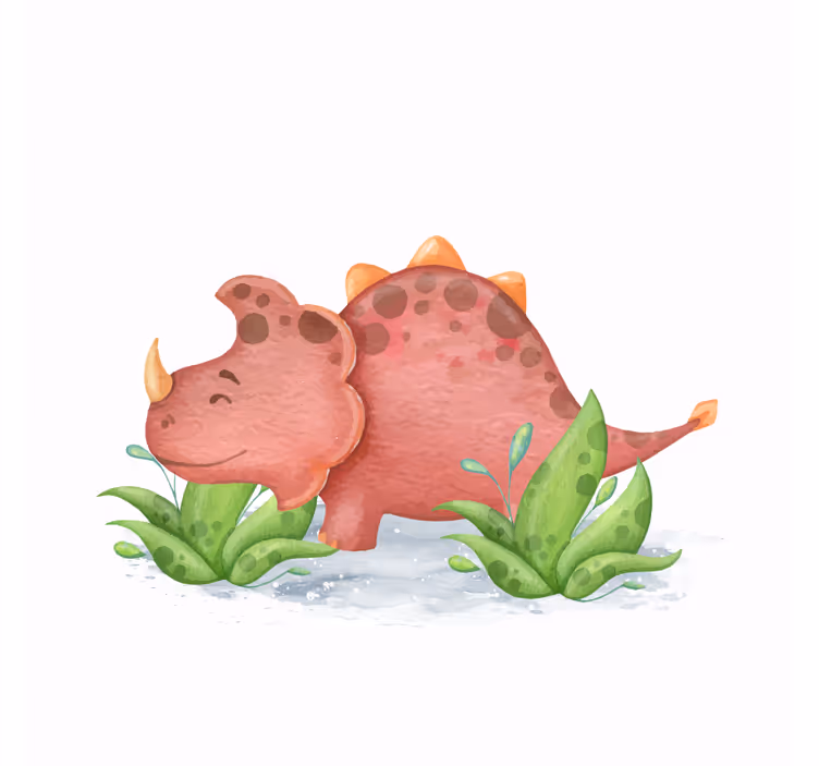 Estore de rolo infantil dinossauro nórdico chifres vermelhos - TenStickers