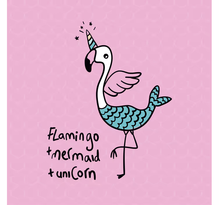 Estore de rolo infantil com ilustração de flamingo fofa - TenStickers