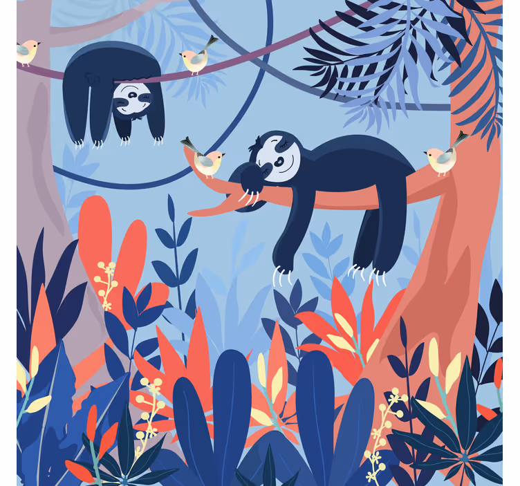 Estore de rolo infantil animais dormindo na floresta - TenStickers