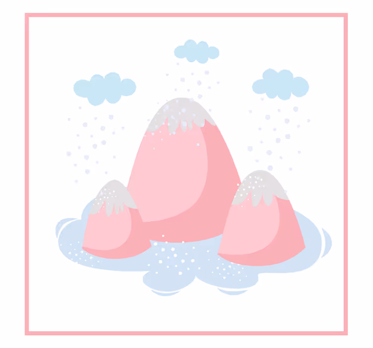 Estore de rolo infantil montanhas rosas com gotas de chuva - TenStickers