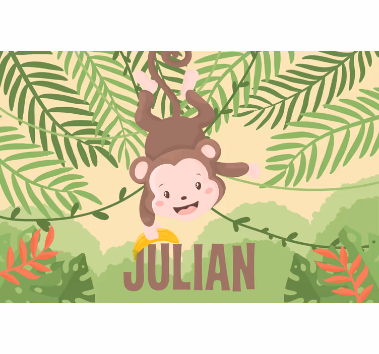 Estore de rolo infantil macaquinho fofo pendurado na árvore - TenStickers