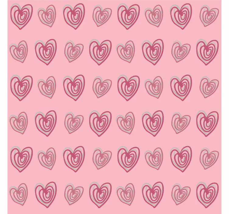 Estore de rolo infantil padrão de corações doodle rosa - TenStickers