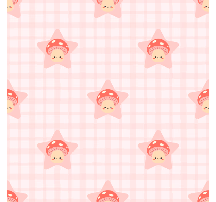 Estore de rolo infantil padrão de cogumelos rosa fofo - TenStickers