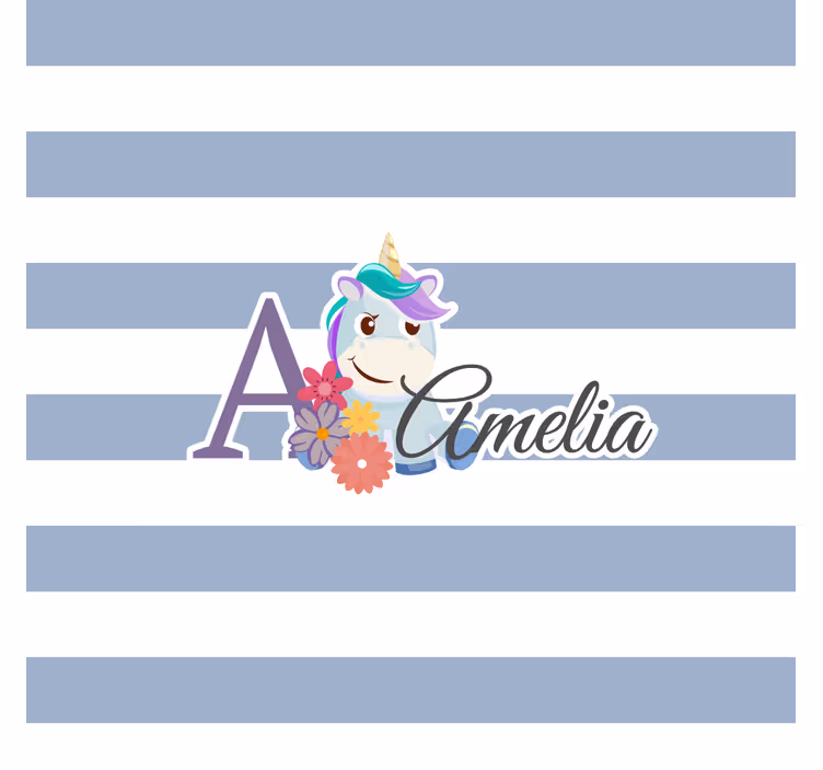 Estore de rolo infantil com unicórnio e nome fofos - TenStickers