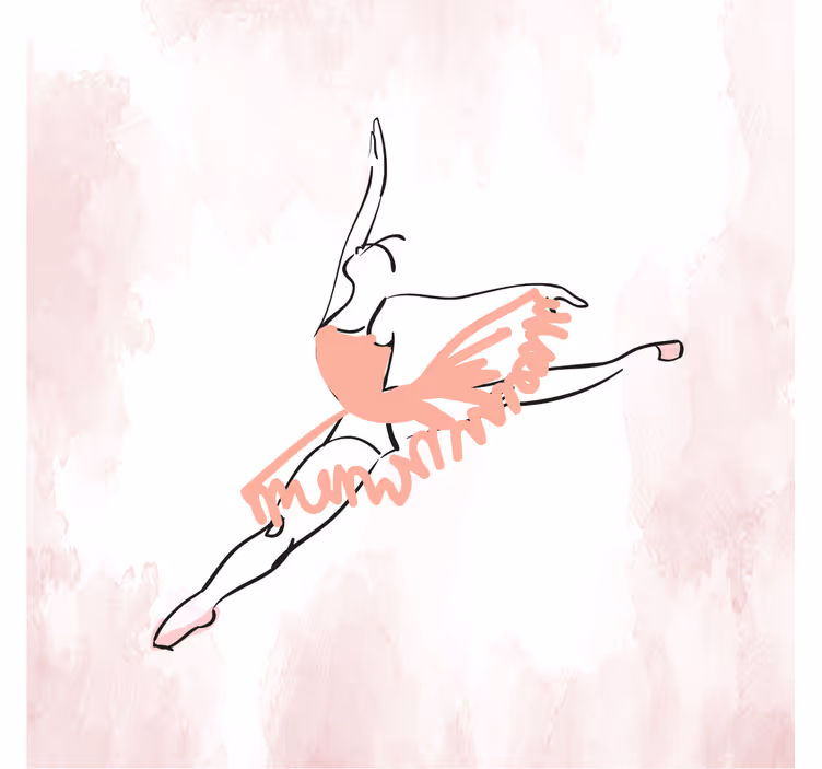 Estore de rolo infantil arte em linha de bailarina - TenStickers
