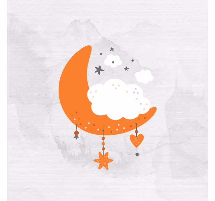 Estore de rolo infantil lua e nuvens minimalistas - TenStickers