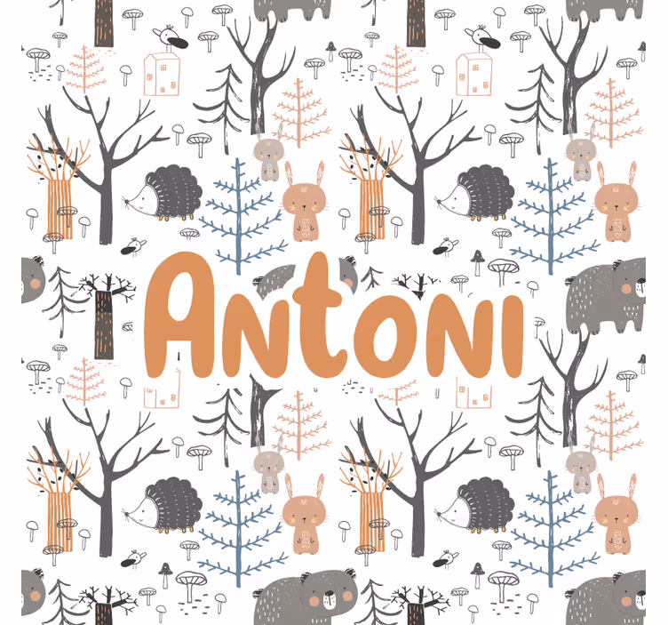 Estore de rolo infantil floresta escandinava com animais - TenStickers