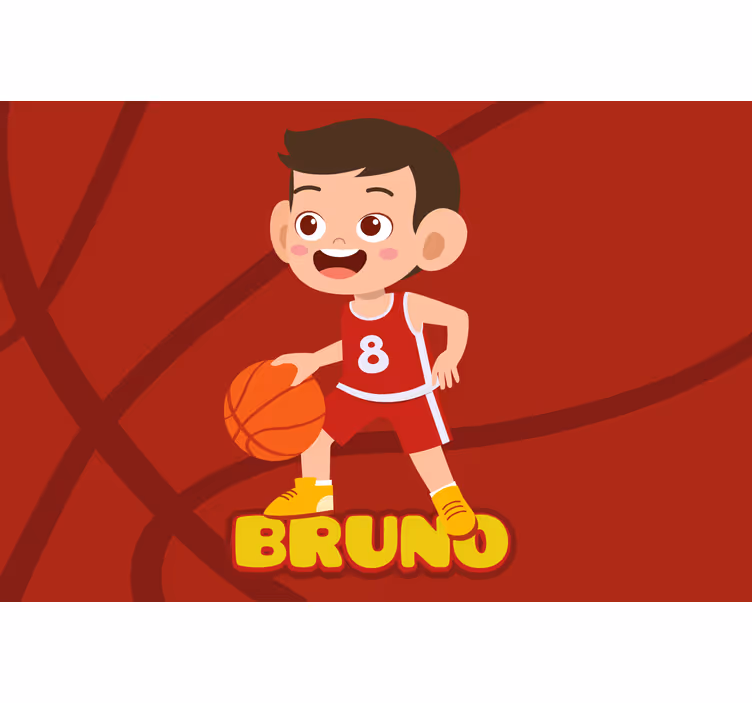 Estore de rolo infantil jogador de basquete com nome - TenStickers