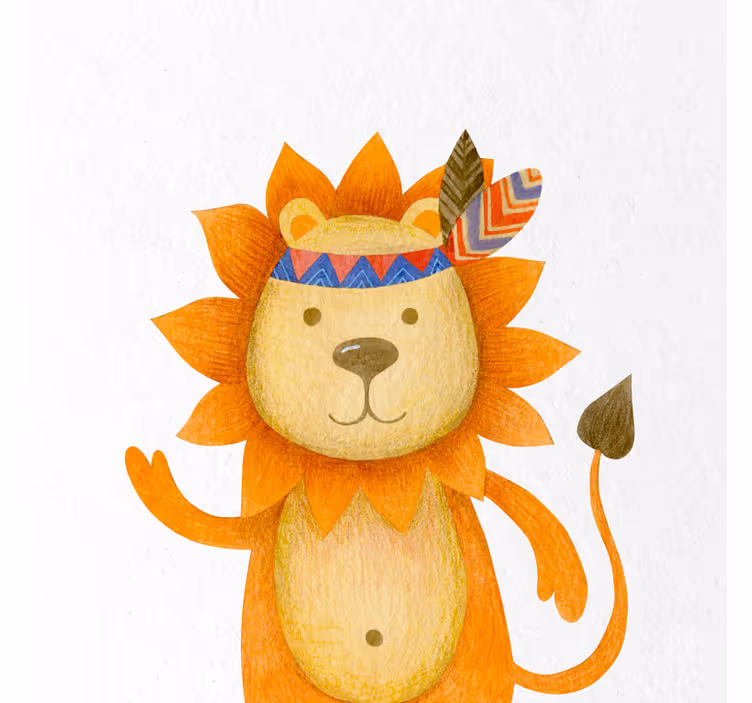 Estore de rolo infantil leão desenhado em cartoon - TenStickers