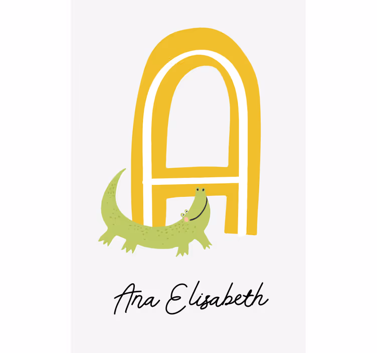 Estore de rolo infantil com a primeira letra do nome - TenStickers