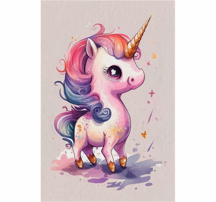 Estore de rolo infantil unicórnio aquarela - TenStickers