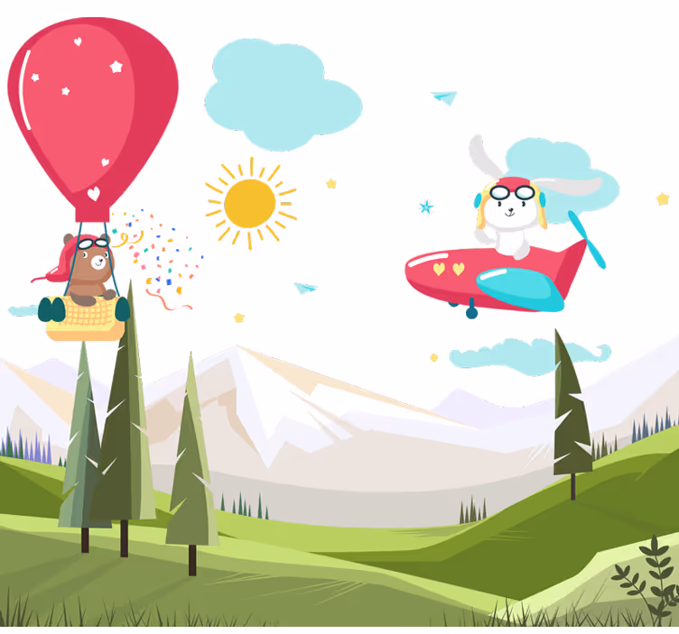 Estore de rolo infantil cabeceira infantil montanhas - TenStickers