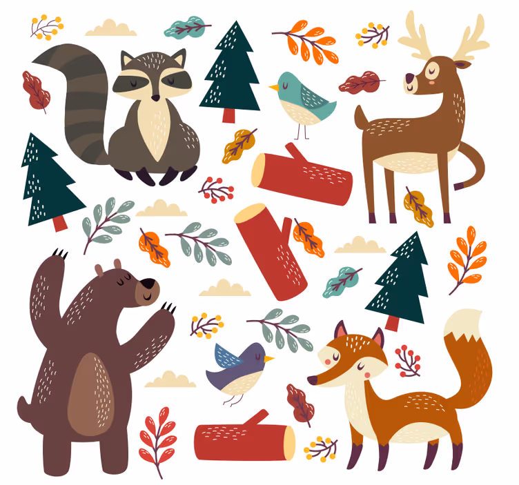 Estore de rolo infantil animais de bebê - TenStickers