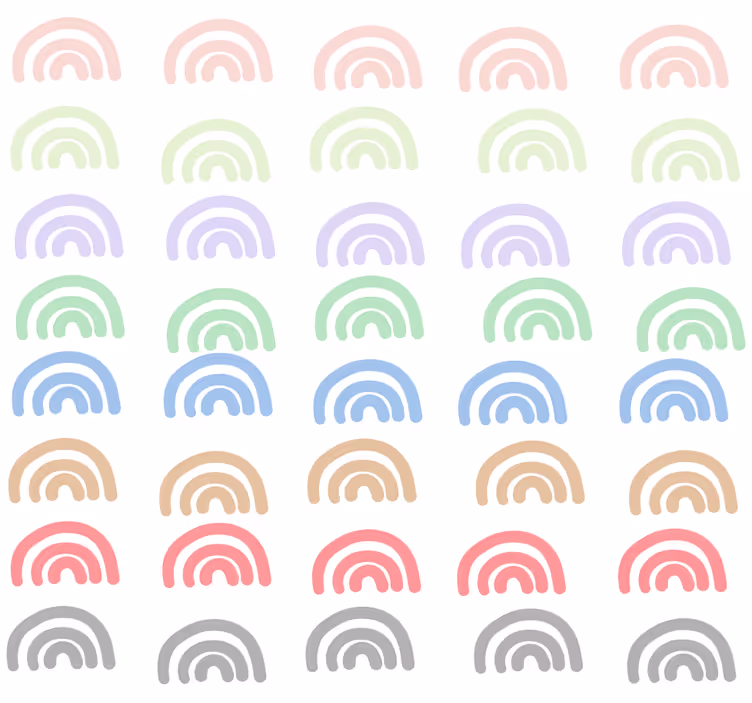 Estore de rolo infantil com 40 arcos-íris coloridos - TenStickers