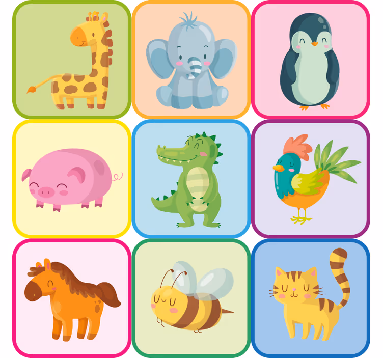 Estore de rolo infantil adesivo de animal para móveis - TenStickers