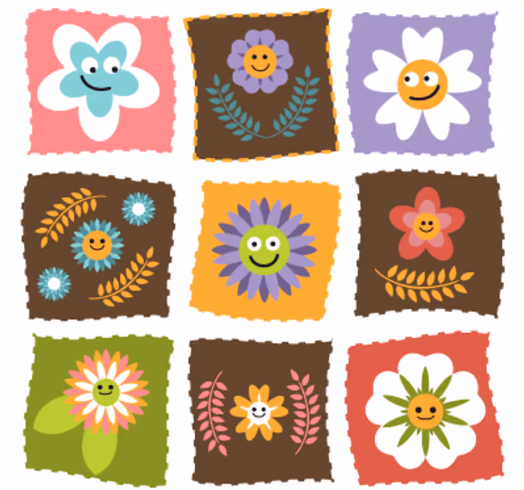 Estore de rolo infantil adesivo floral - TenStickers