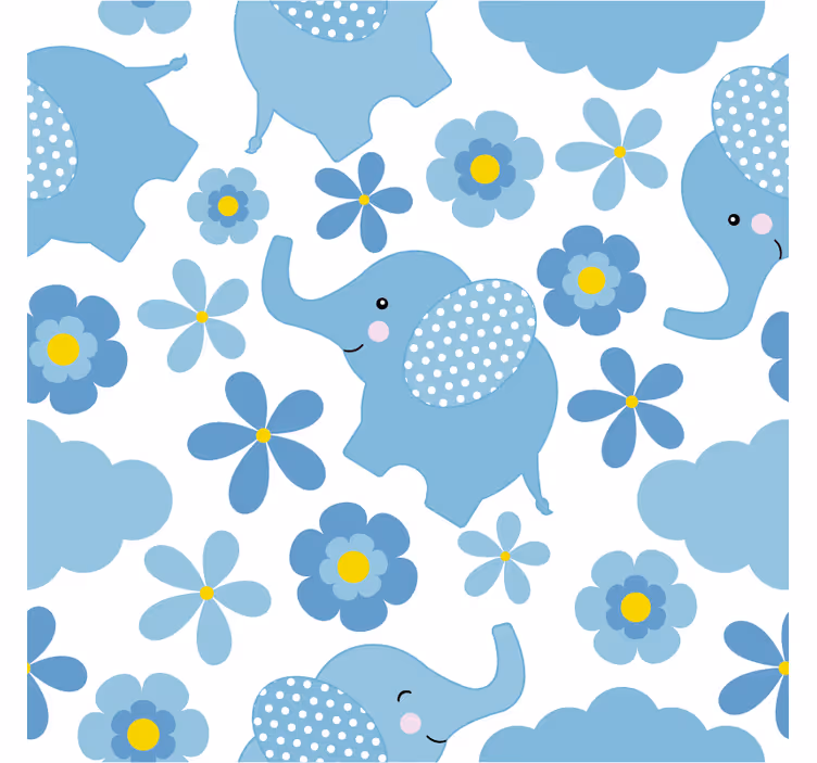 Estore de rolo infantil elefantes azuis - TenStickers