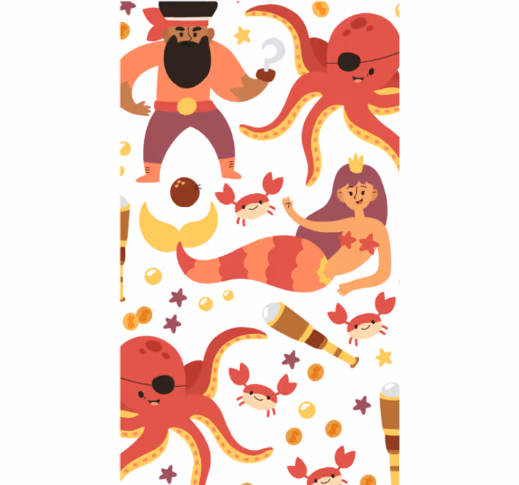 Estore de rolo infantil octopus pirata para banho - TenStickers