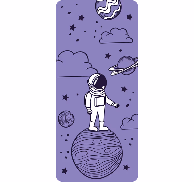 Estore de rolo infantil desenho de astronauta com planetas - TenStickers