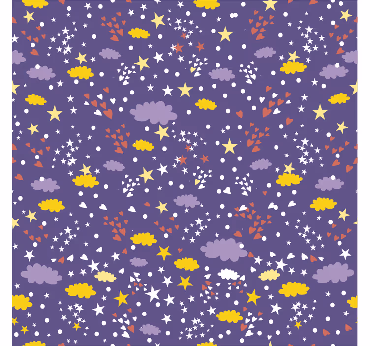 Estore de rolo infantil padrão estrelas e nuvens - TenStickers