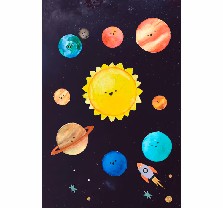 Estore de rolo infantil sistema solar para crianças - TenStickers