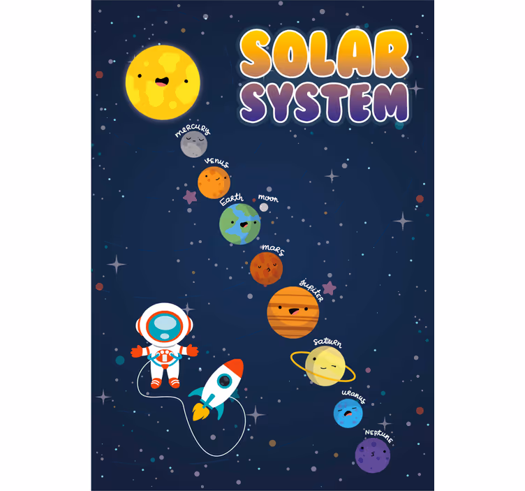 Estore de rolo infantil sistema solar - TenStickers