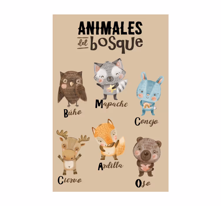 Estore de rolo infantil animais da floresta - TenStickers