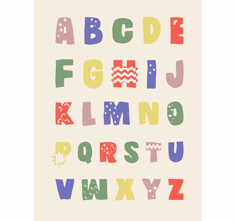 Estore de rolo infantil o alfabeto geométrico - TenStickers