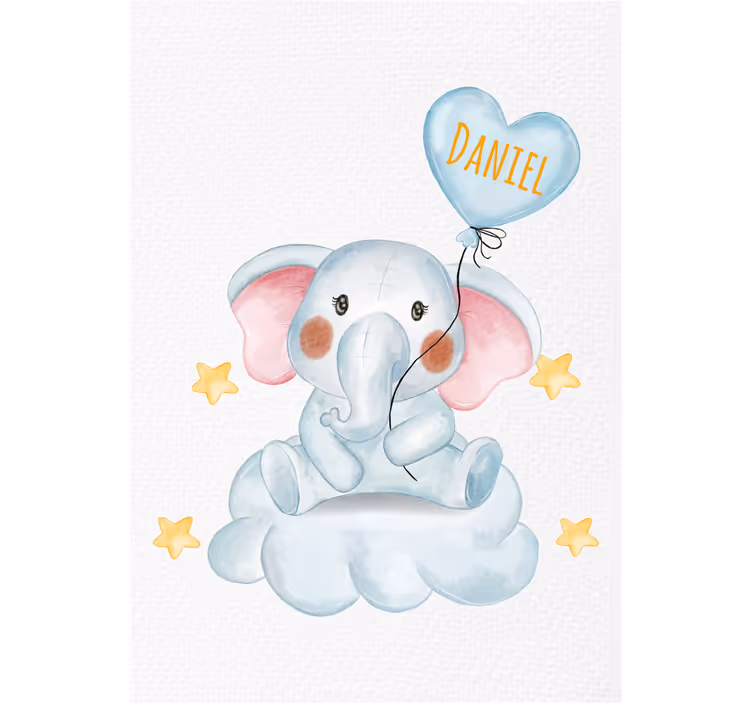 Estore de rolo infantil elefante fofo com balão - TenStickers