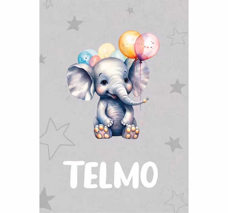 Estore de rolo infantil elefante bebê com balões - TenStickers