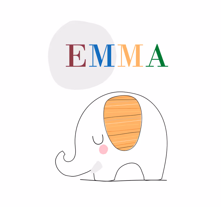 Estore de rolo infantil elefante bebê personalizado - TenStickers