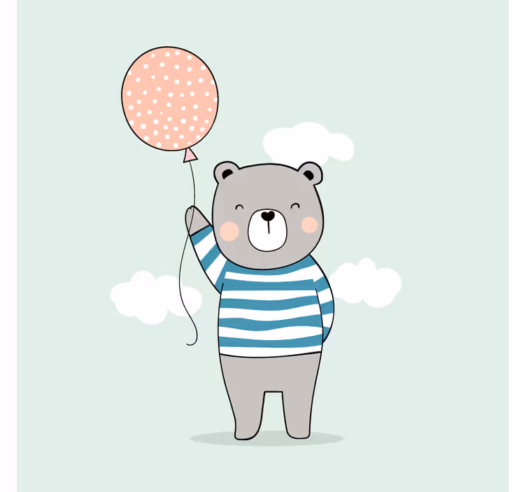 Estore de rolo infantil ursinho com balão - TenStickers