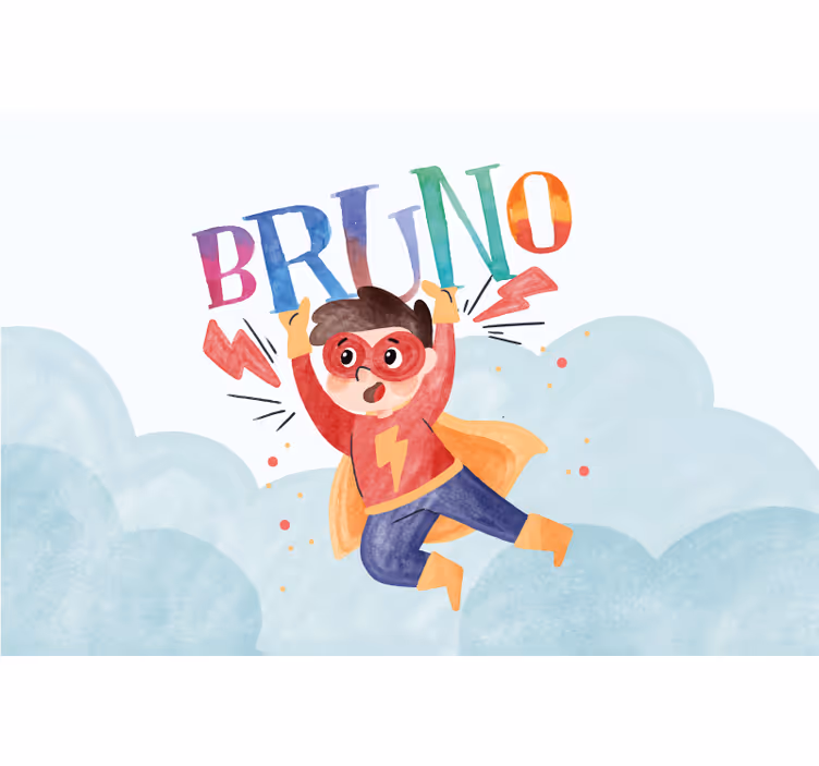 Estore de rolo infantil super criança aquarela - TenStickers