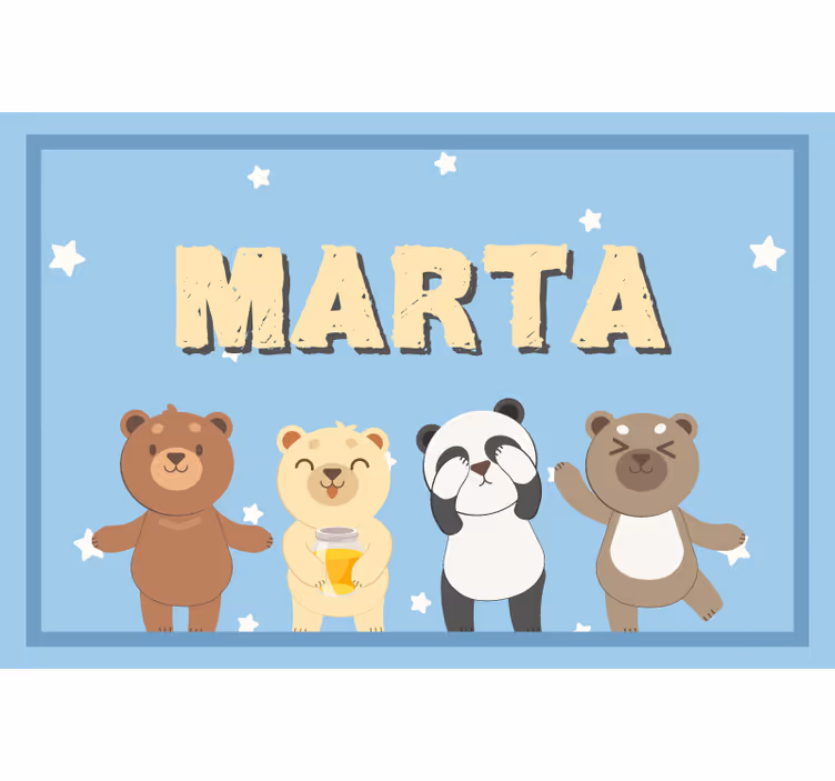 Estore de rolo infantil urso adorável personalizável - TenStickers