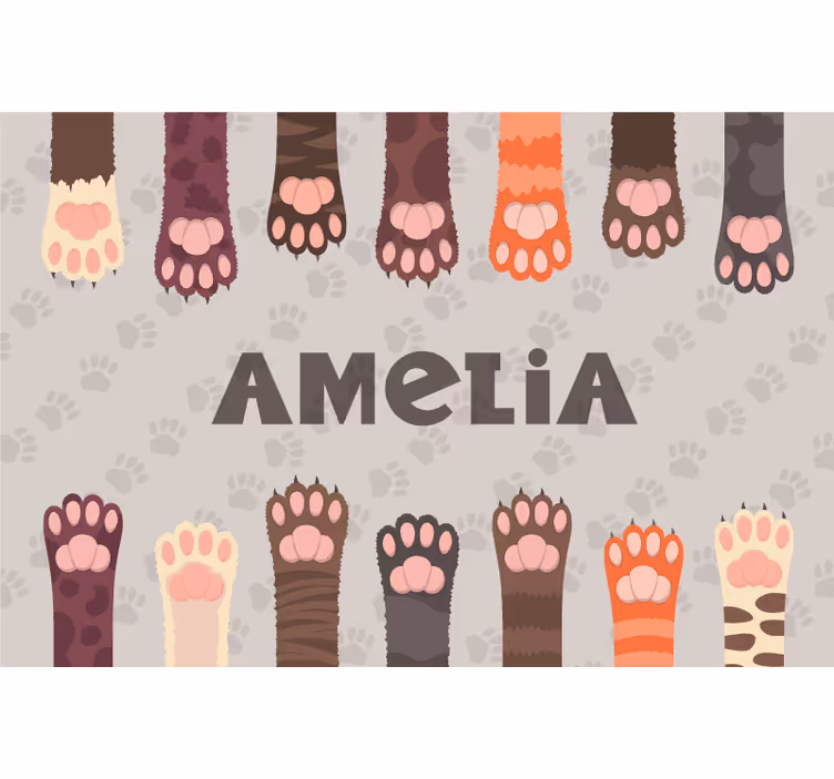 Estore de rolo infantil conjunto de patas de gatos coloridos - TenStickers